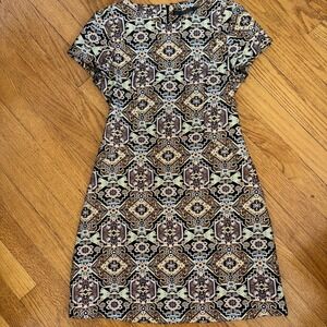 Zara Trafaluc Sleeve Sleeve Tapestry Mini Dress Women's Size Small